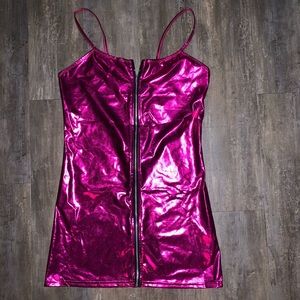 Metallic pink dress